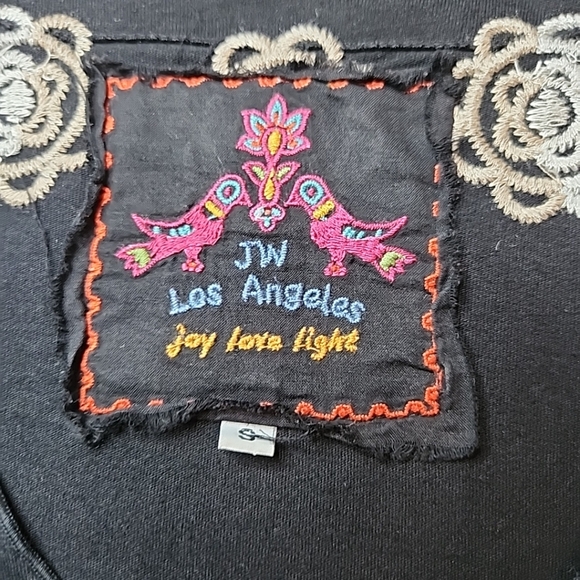 Johnny Was JW Los Angeles Boho Embroidered Tunic Dress Black Size S Womens - Picture 5 of 9